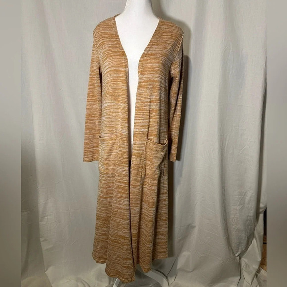 Heathered golden yellow Lularoe duster cardigan size small - Picture 1 of 3